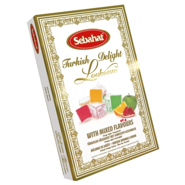 Mixed Fruits Flavour Loukoum Turkish Delight Sweets Sebahat 200g